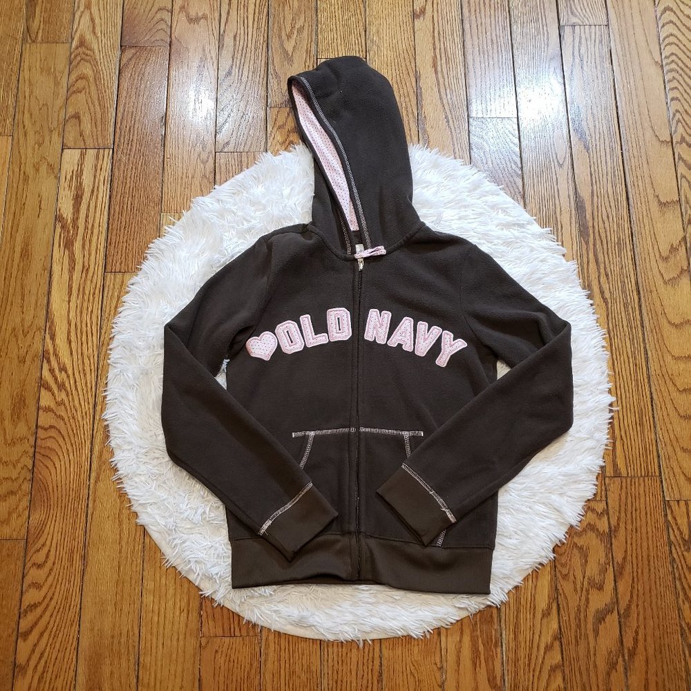 Old Navy Girls' Brown Heart Hoodie
